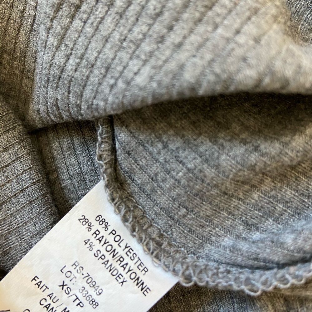 NWOTâREBEL SUGARÂ Grey Cropped RibbedâTop XS - Picture 4 of 7